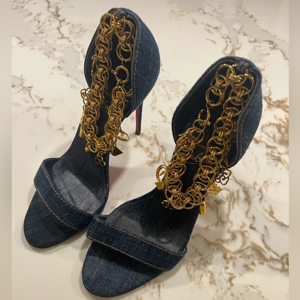 Christian Louboutin denim stilettos - Picture 4 of 6